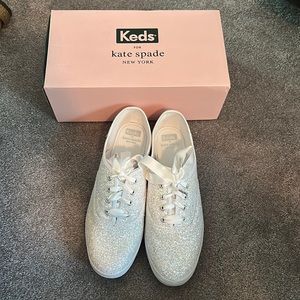 Keds for Kate Spade - White Sparkly Tennis Shoes / Size 10